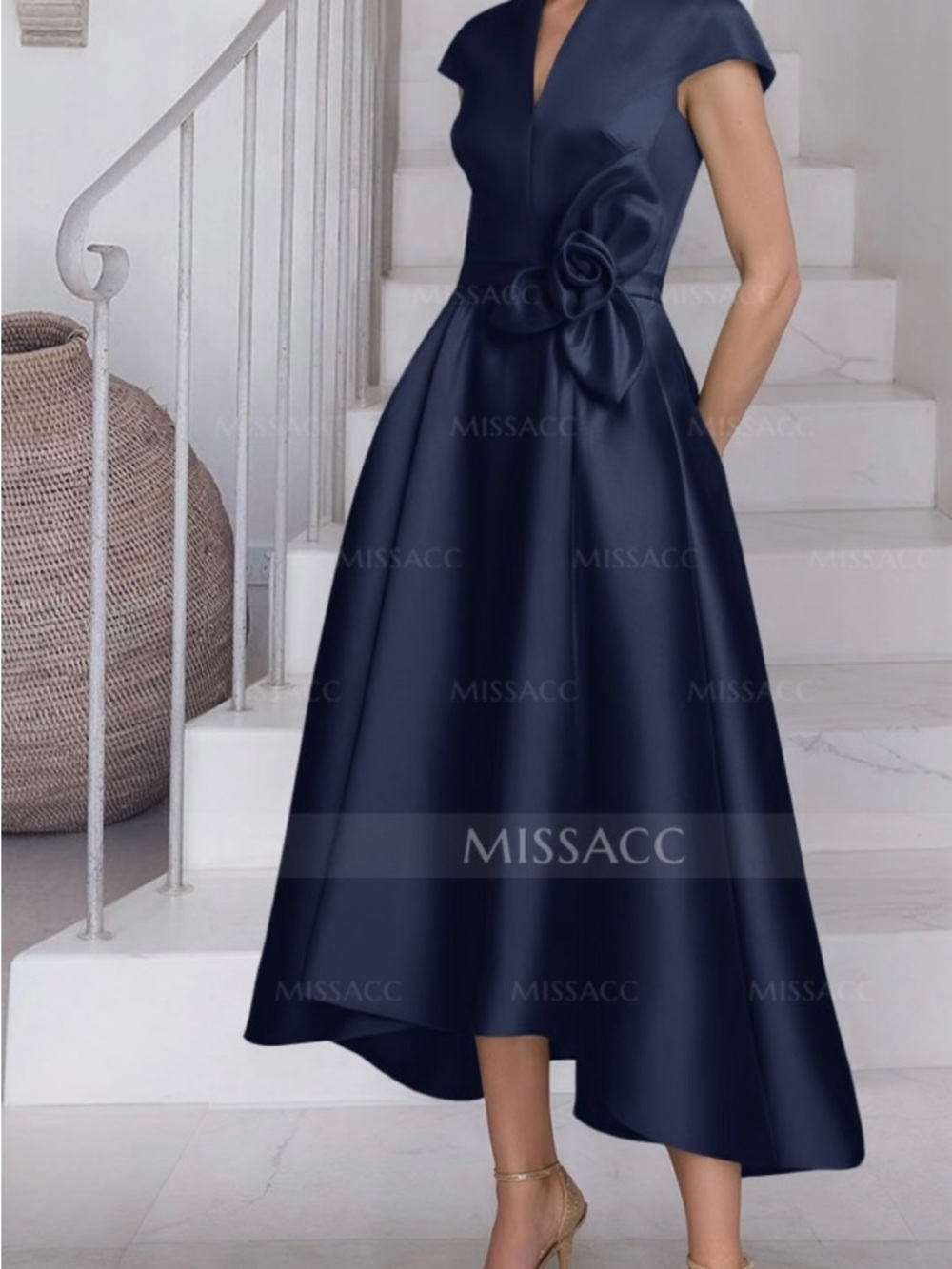 Royal Blue Mother-Of-The-Bride or Gala Dress Waist Bow Detail Size 12